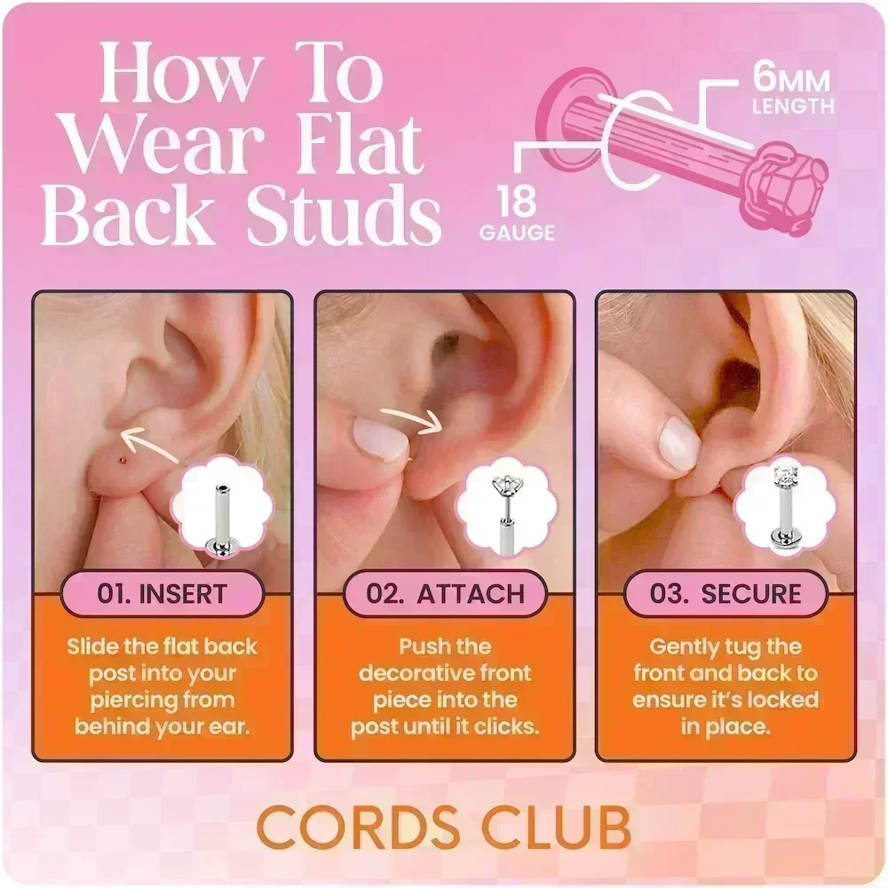 Snake Flat Back Stud - Image 7